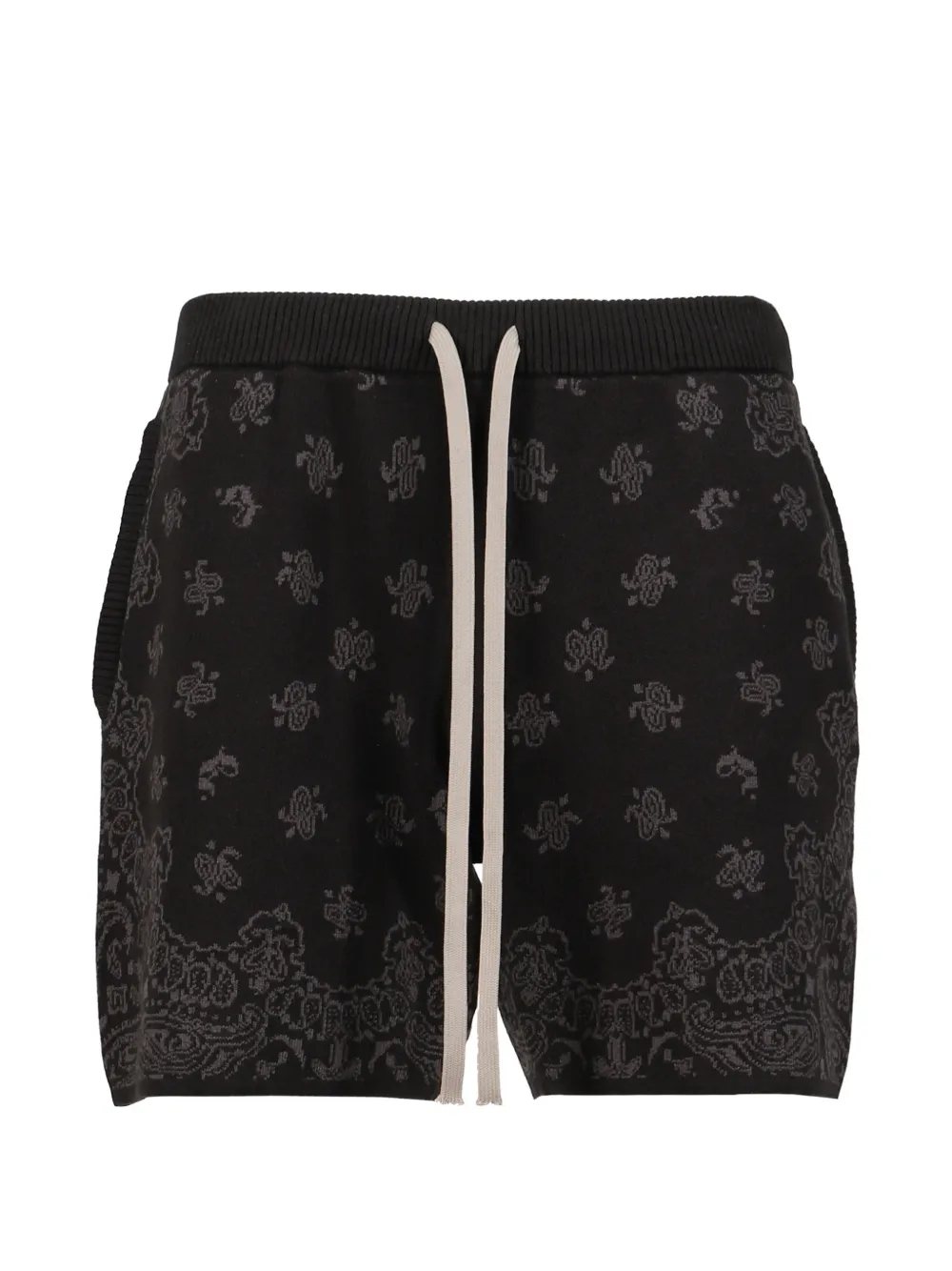 JUN/NAKAYAMA paisley-pattern drawstring shorts - Nero