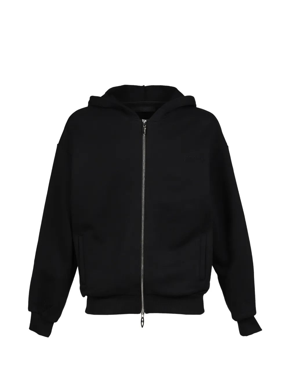 JUN/NAKAYAMA logo-embroidered zip-up hoodie - Schwarz