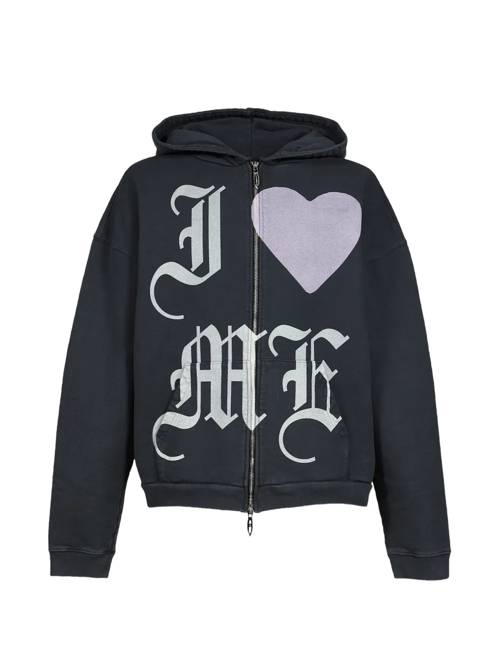 JUN/NAKAYAMA Motor graphic-print zip-up hoodie - Black