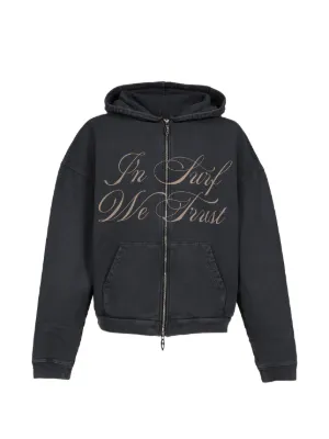 JUN/NAKAYAMA logo-embroidered zip-up Hoodie | Black | FARFETCH