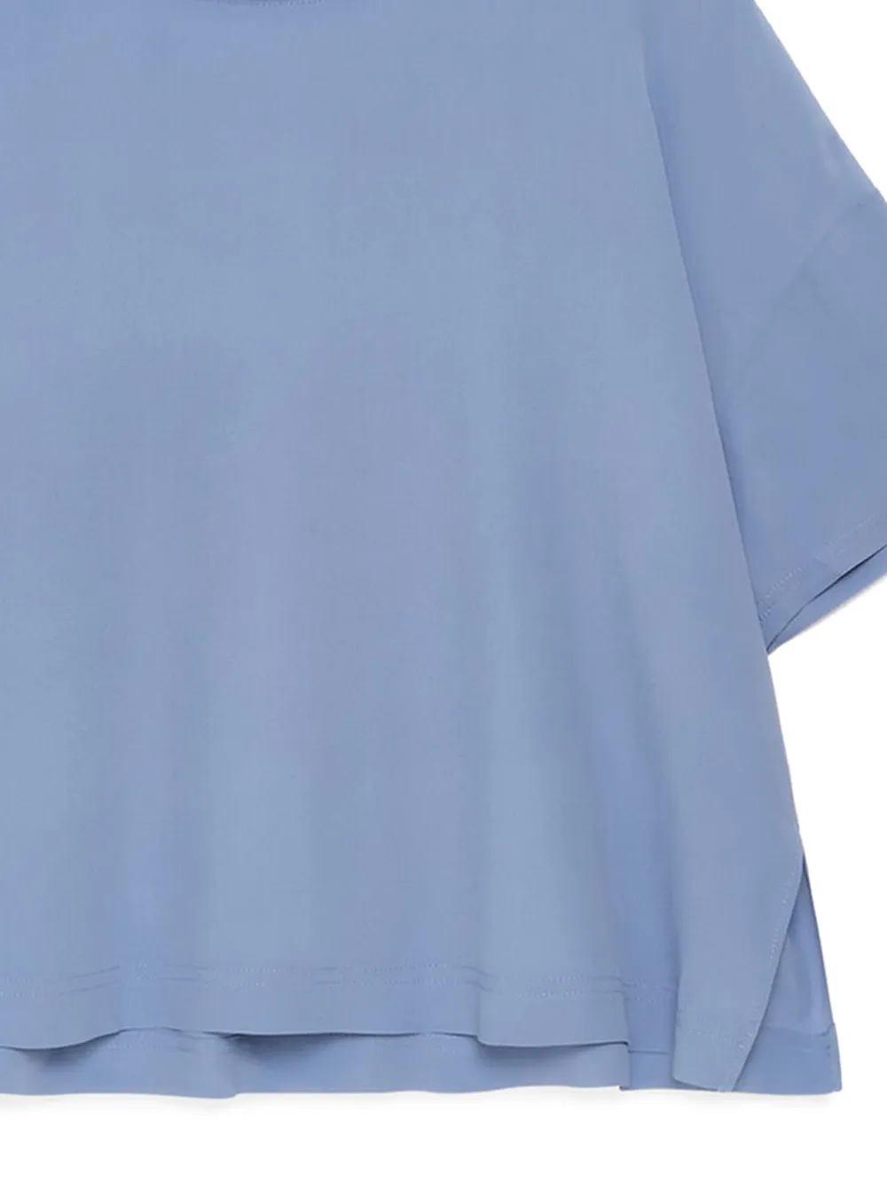 MALIPARMI Fluid crêpe T-shirt met boothals Blauw