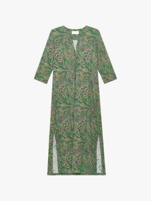 MALIPARMI vestido midi con estampado de conchas de mar