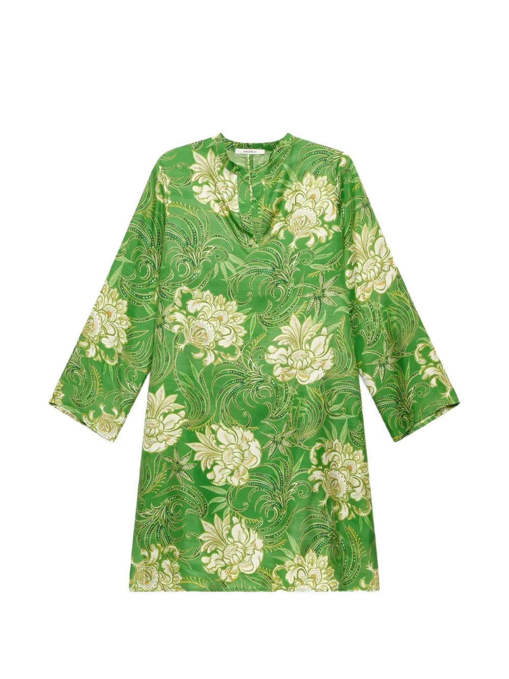 MALIPARMI printed silk caftan dress - Green