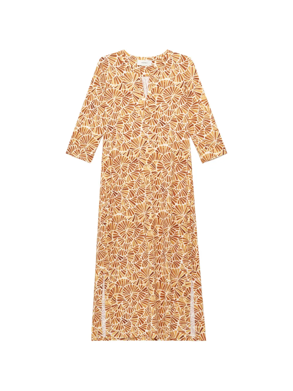 MALIPARMI shell-print midi dress - Arancione
