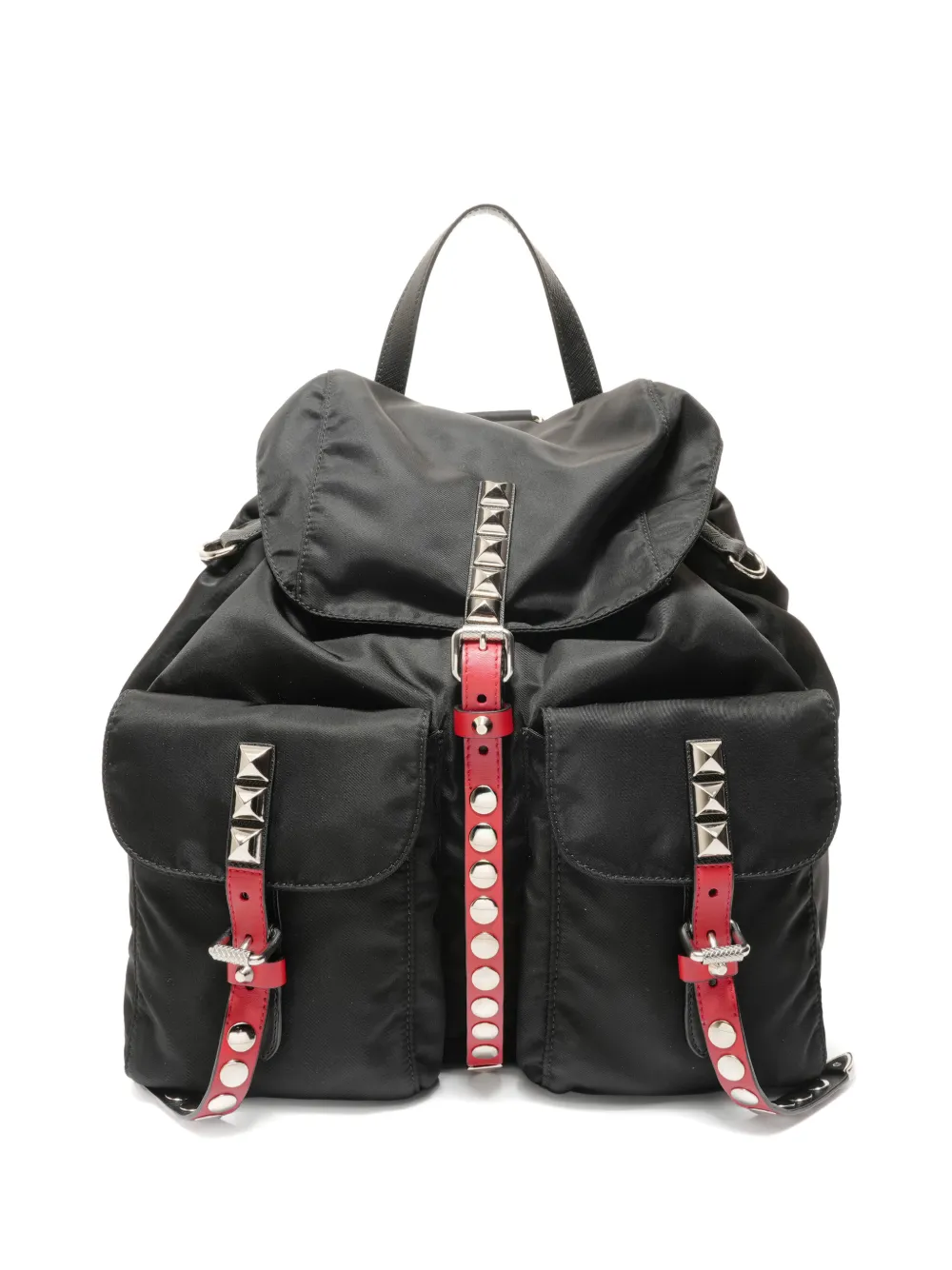 Prada Pre-Owned 2008-2015 studded-strap backpack - Black