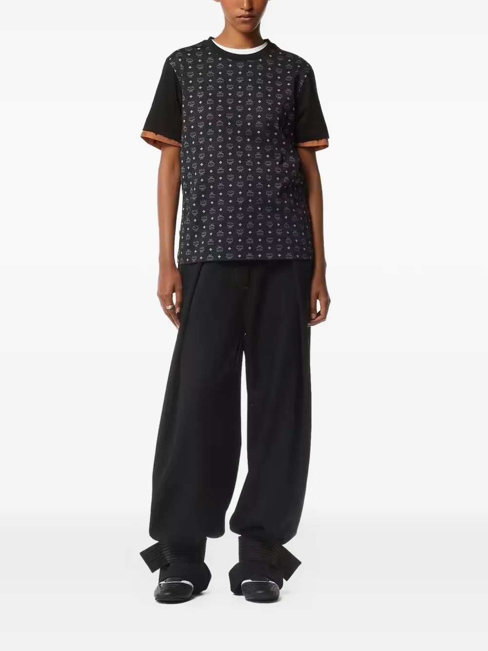 MCM T-shirt met monogramprint Zwart