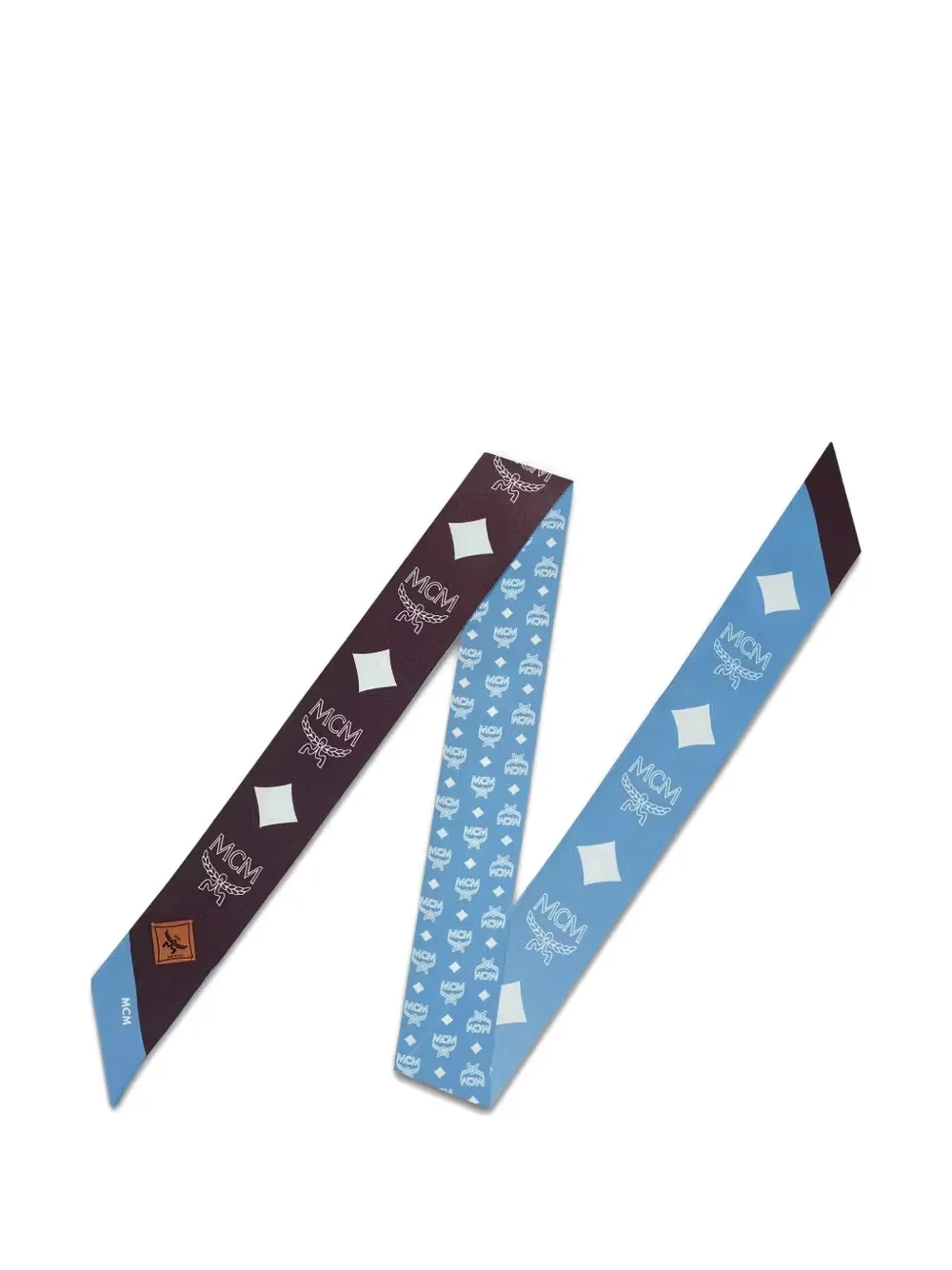 MCM reversible monogram-print silk scarf - Blu
