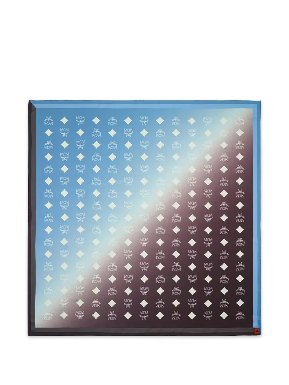 MCM monogram-print silk scarf - Blu