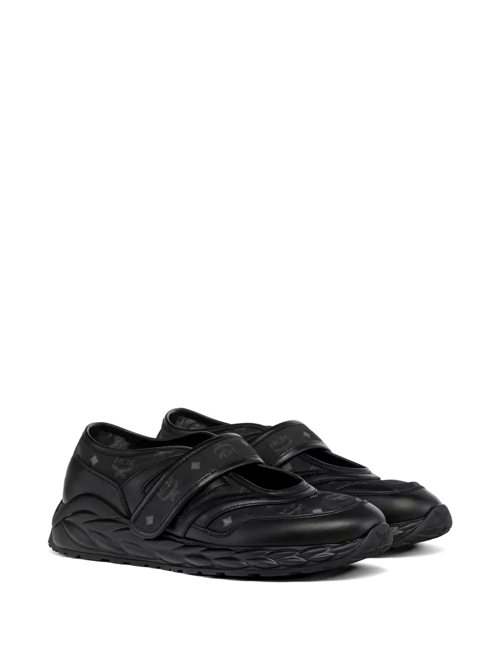 MCM Skywander monogram-print touch-strap sneakers Zwart