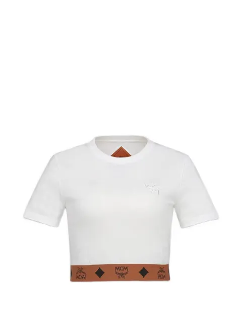 MCM logo-print cropped t-shirt