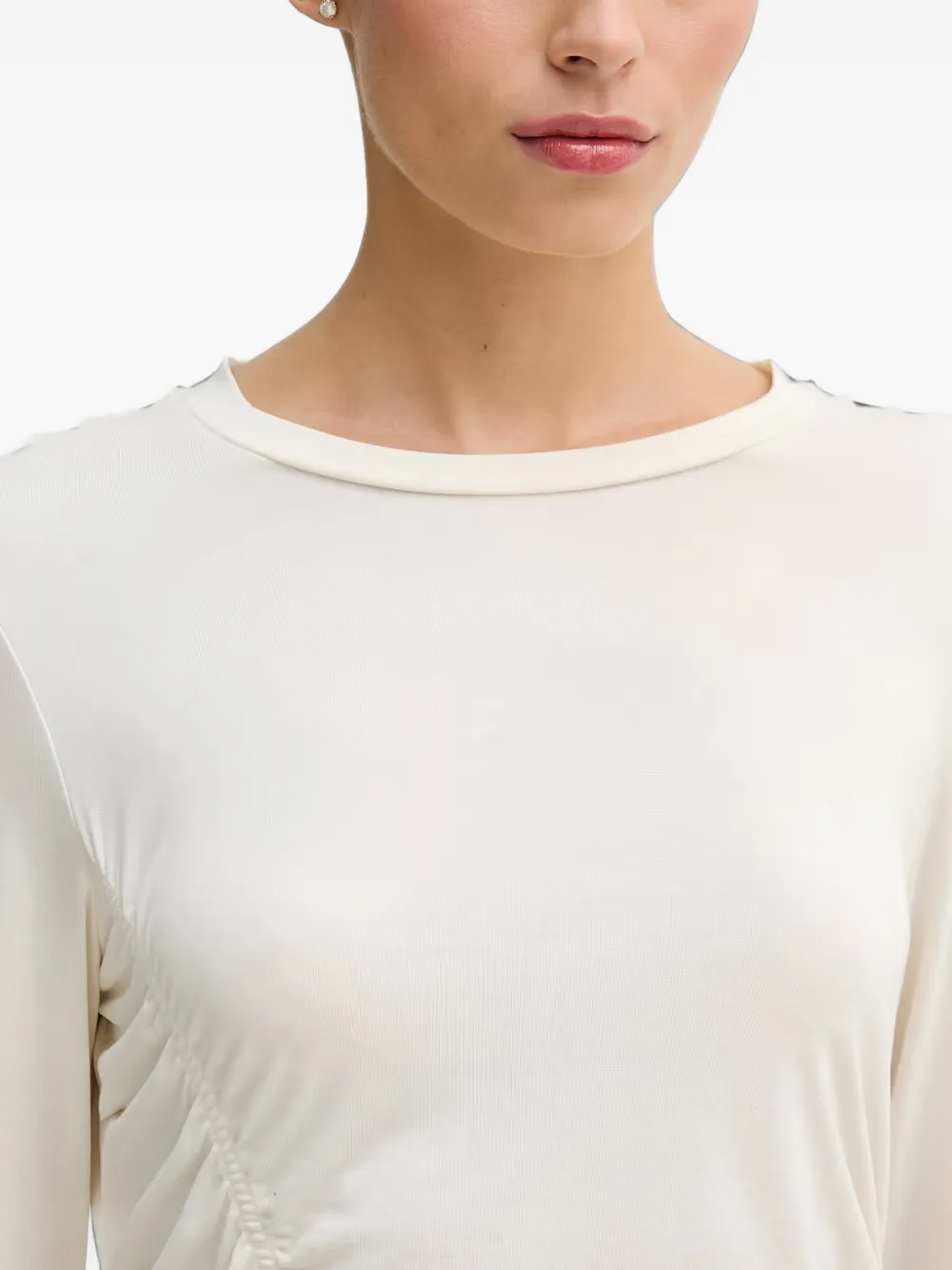 Sisley T-shirt met ruches Beige