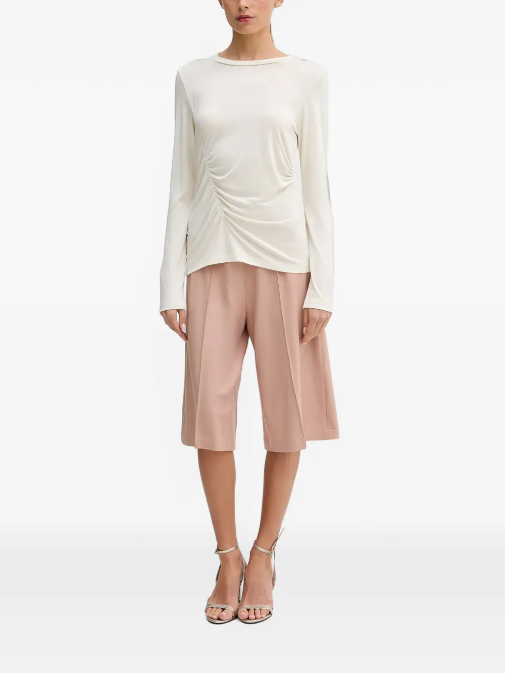 Sisley T-shirt met ruches Beige