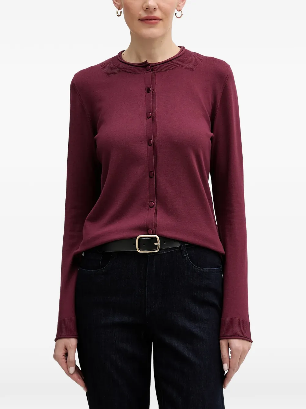 Sisley ribbed-trim button-up cardigan