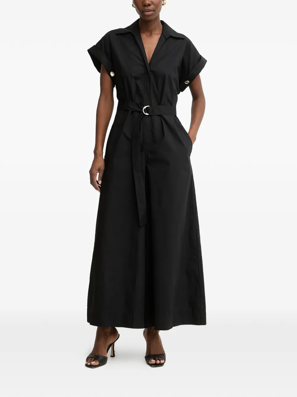 SIMONA CORSELLINI belted wide-leg jumpsuit - Nero