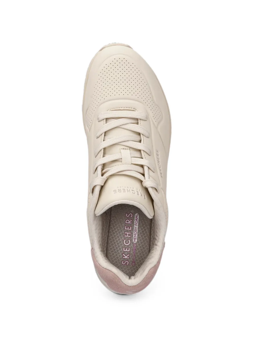 Skechers Uno Pop Back perforated panelled sneakers Beige