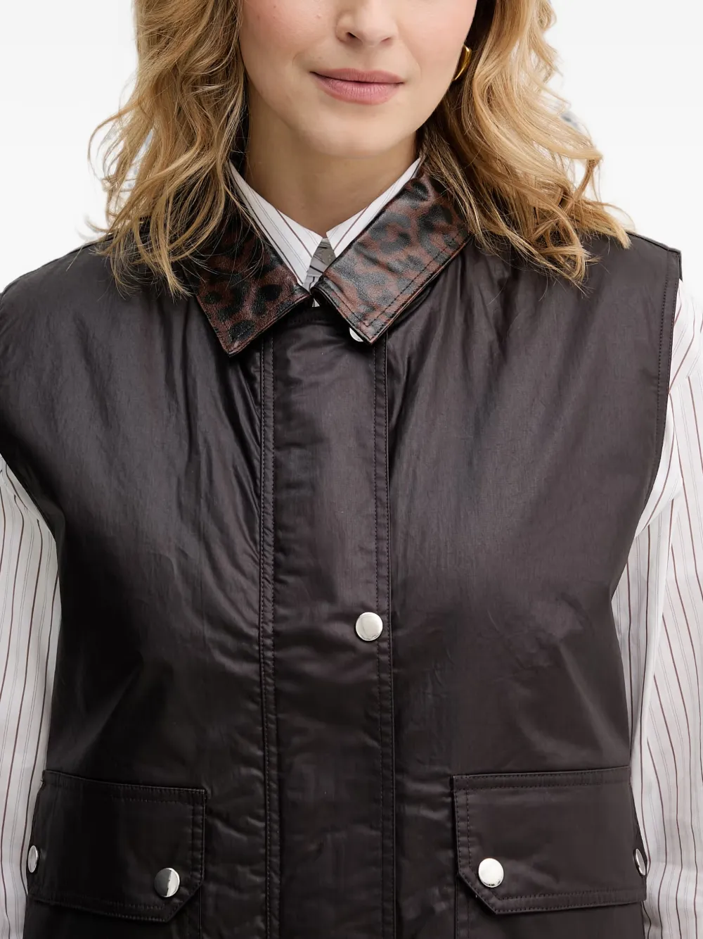 Sisley Bodywarmer met luipaardprint Bruin