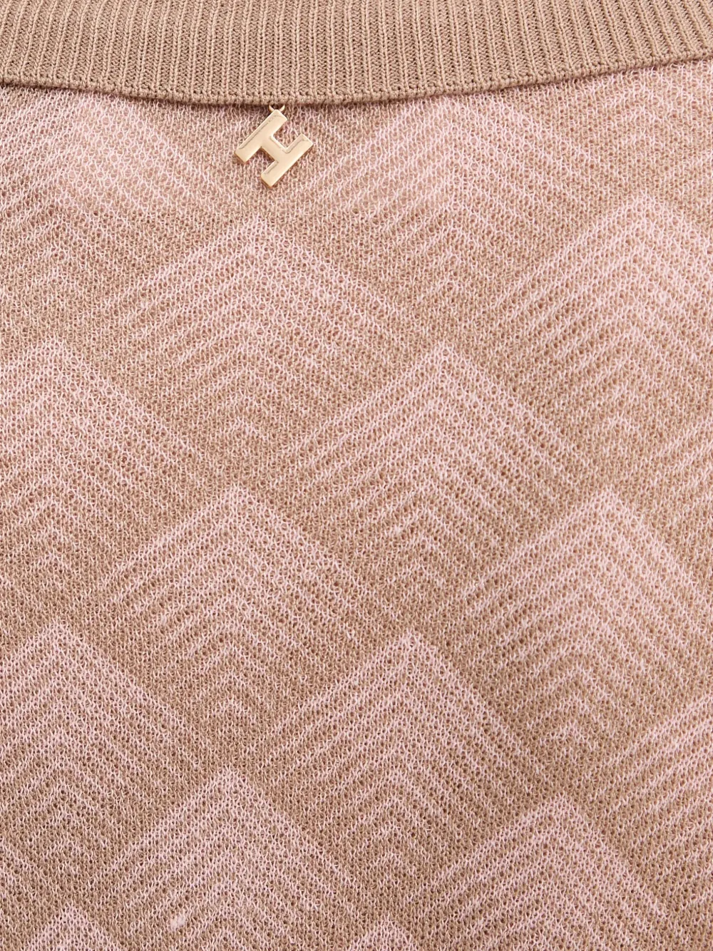 Silvian Heach Aris uitlopende broek met geometrisch patroon Beige