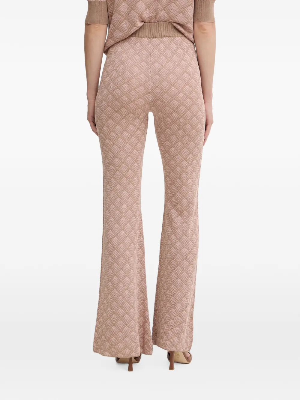 Silvian Heach Aris uitlopende broek met geometrisch patroon Beige