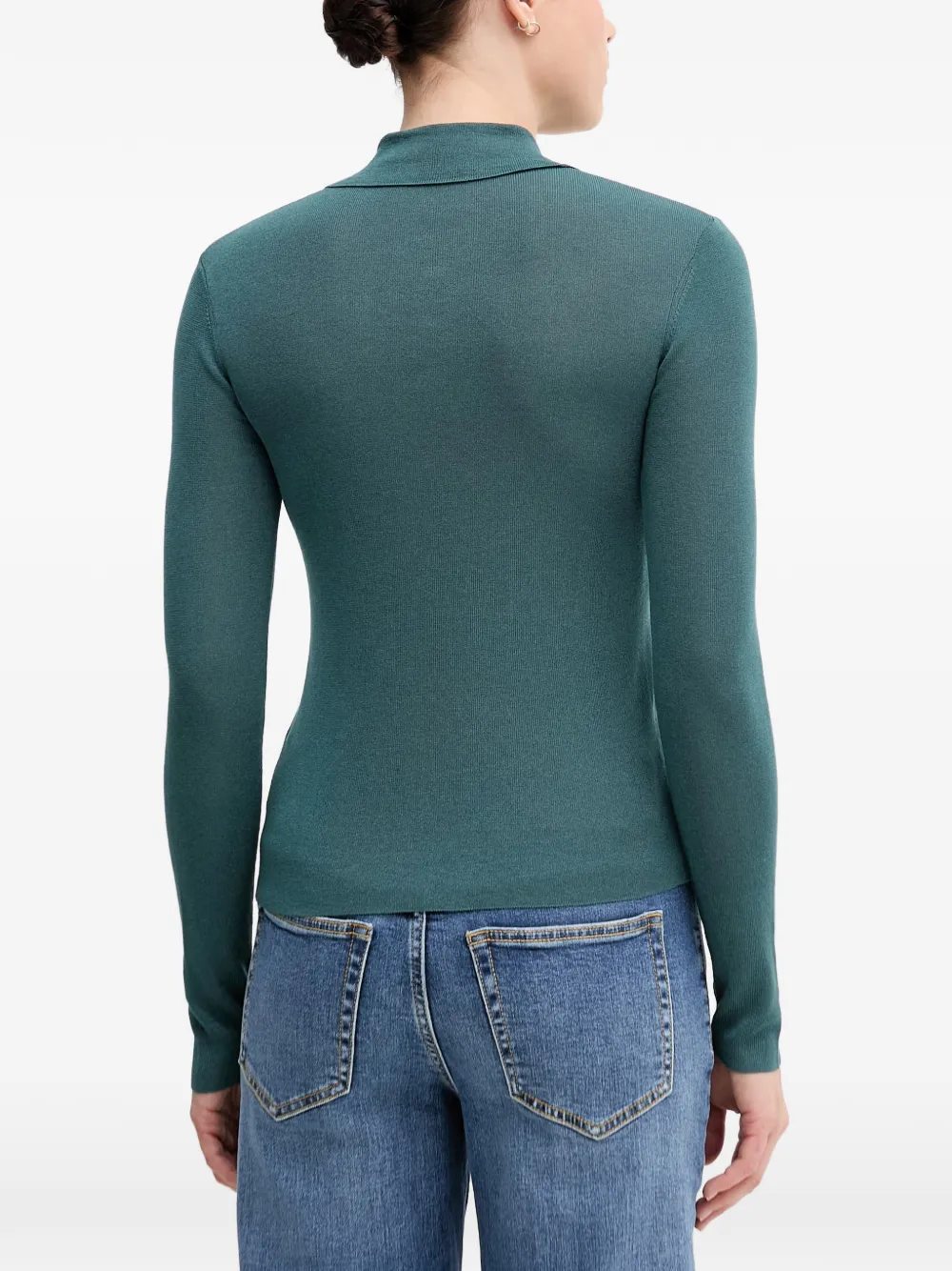 Sisley Button-up vest met gewelfde afwerking Groen