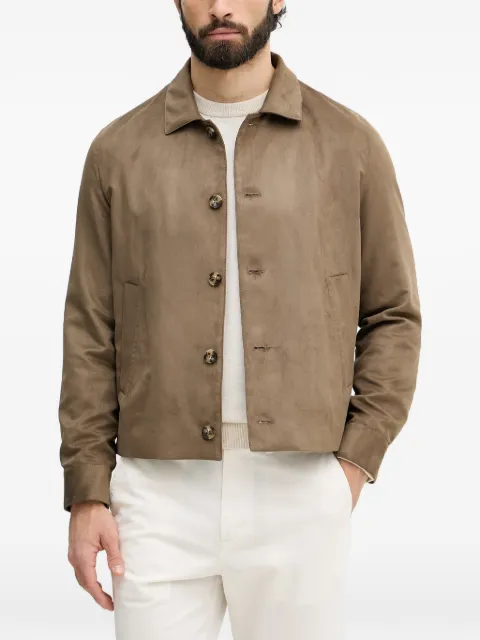 Sisley faux-suede button-front overshirt