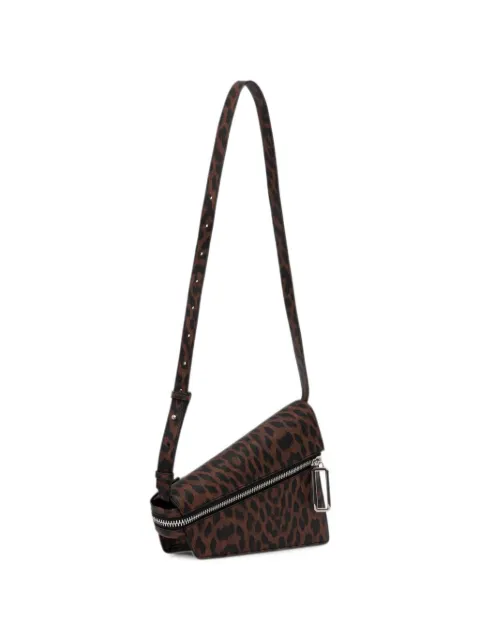 Sisley leopard-print asymmetric cross body bag