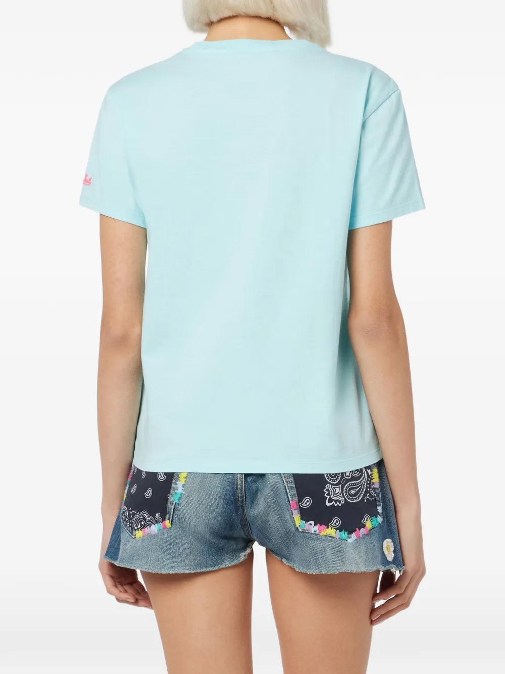 MC2 Saint Barth Emilie T-shirt verfraaid met pailletten en logopatch Roze