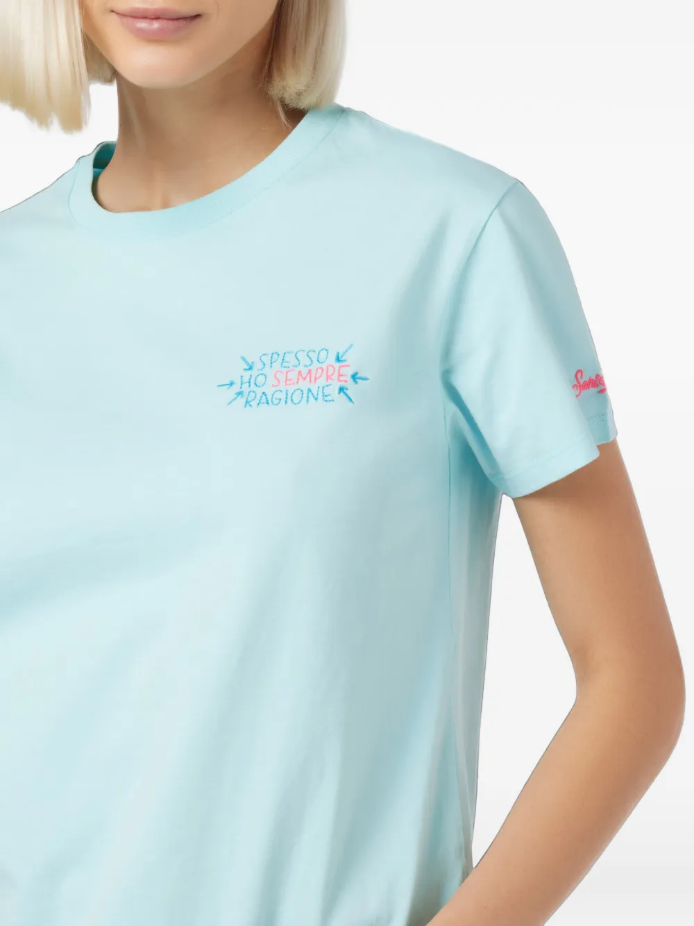 MC2 Saint Barth Emilie T-shirt verfraaid met pailletten en logopatch Roze