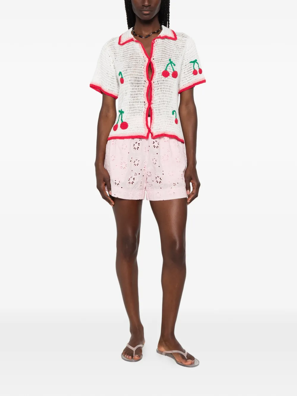 MC2 Saint Barth Meave broderie anglaise shorts Roze
