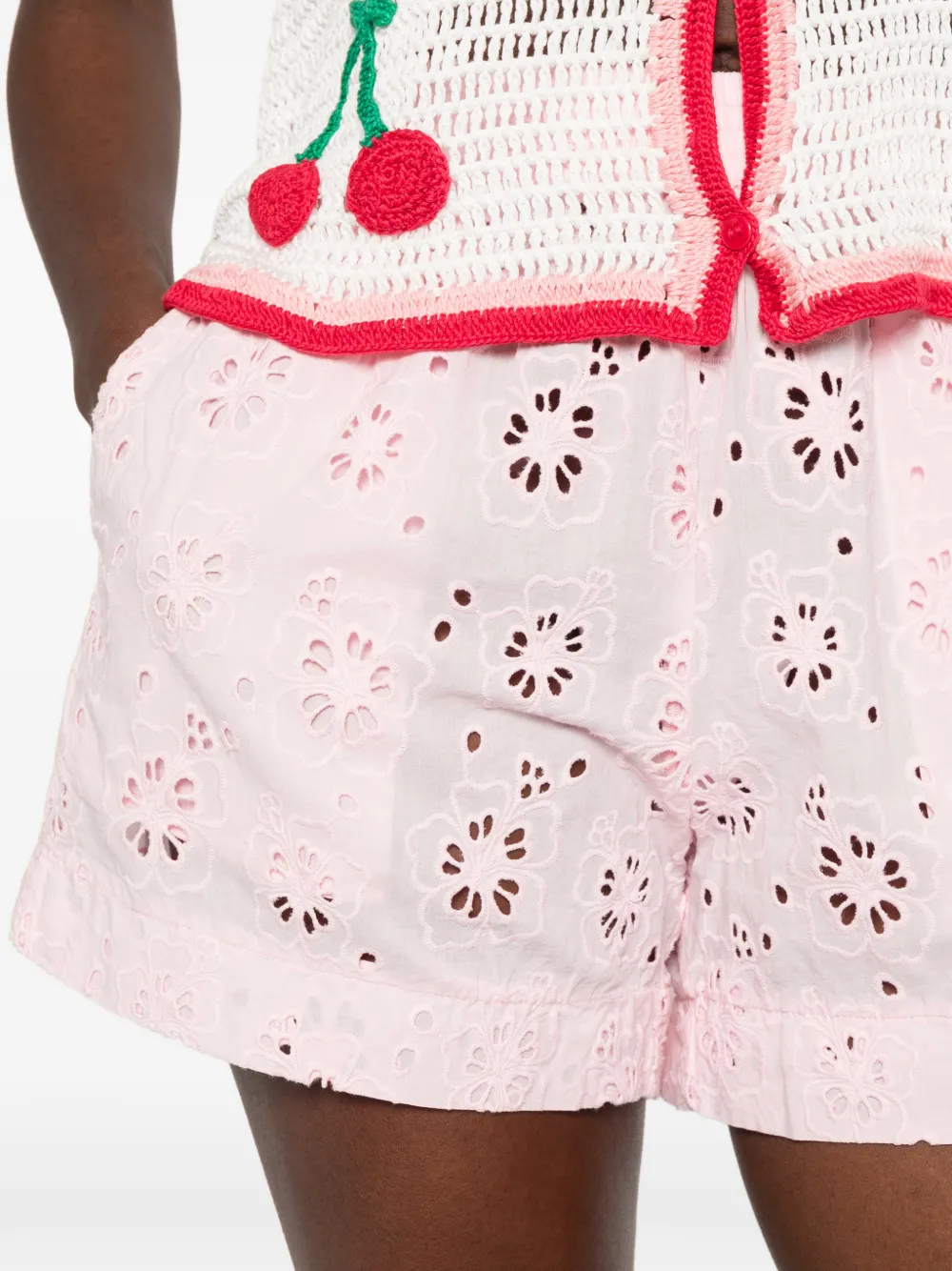 MC2 Saint Barth Meave broderie anglaise shorts Roze