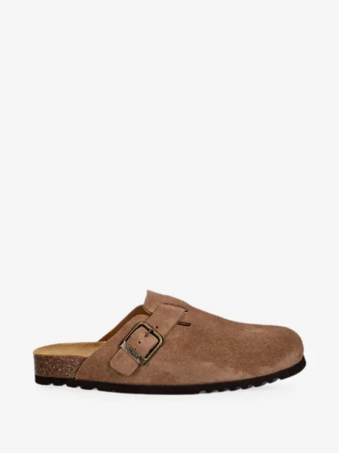 Scholl Boston buckle-fastening suede slippers