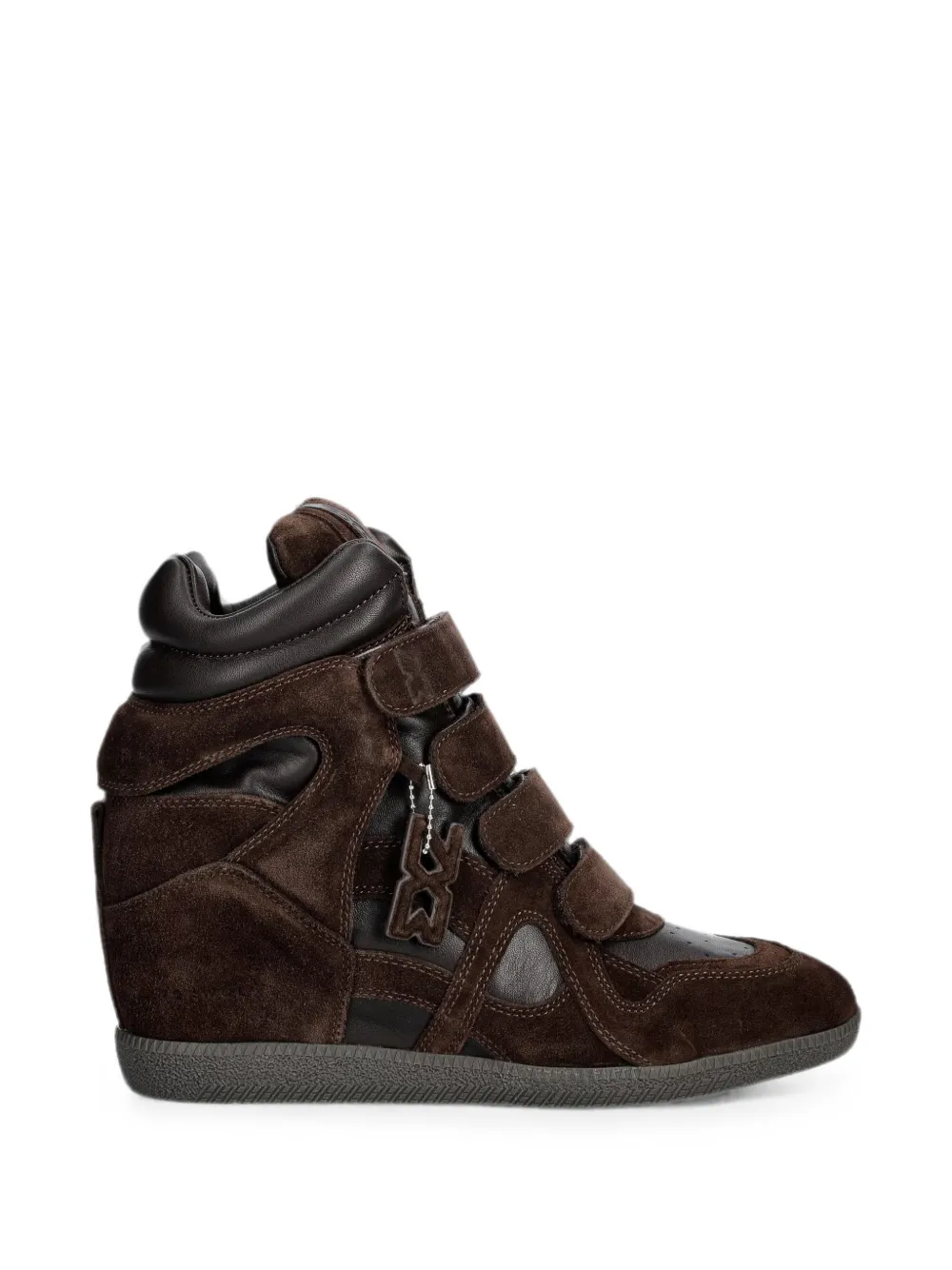 Nokwol Eden Touch-strap Wedge Sneakers In Brown