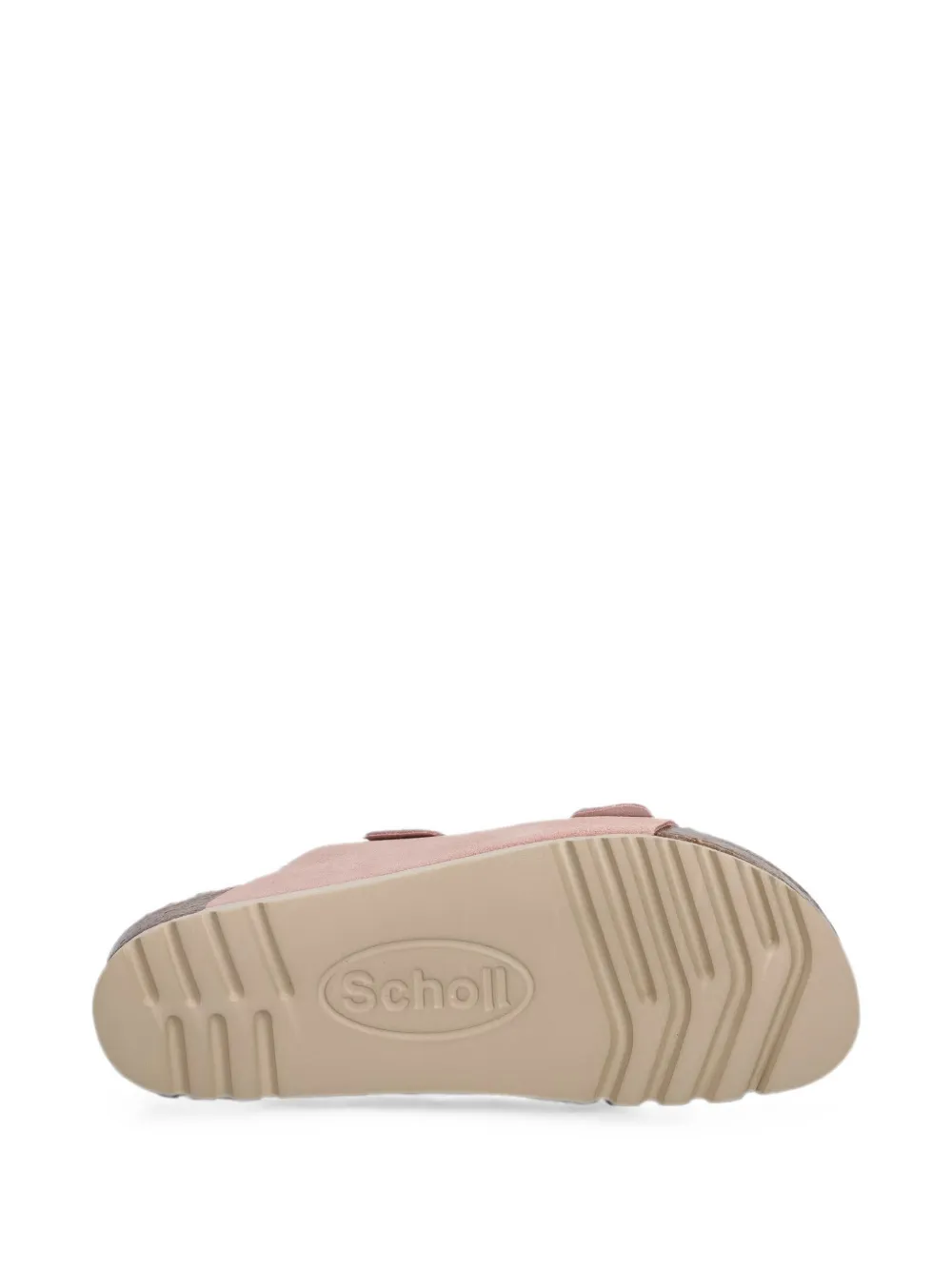 Scholl buckle-fastening double-strap slides Roze
