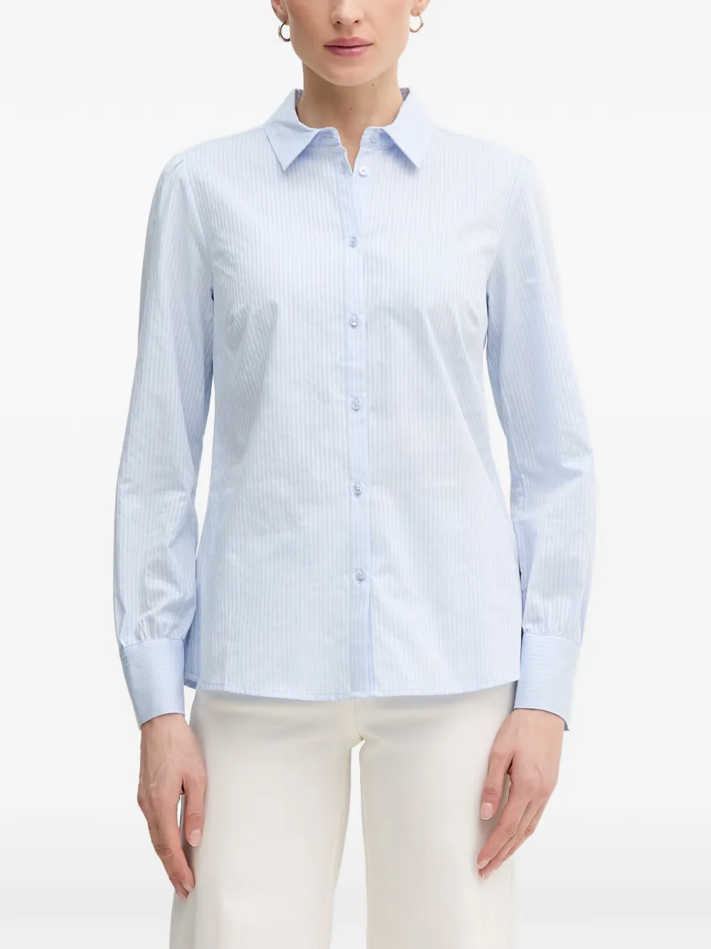 Pedro Del Hierro striped long-sleeve shirt - Blu