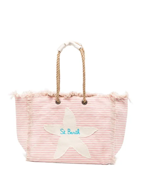 MC2 Saint Barth striped frayed beach bag