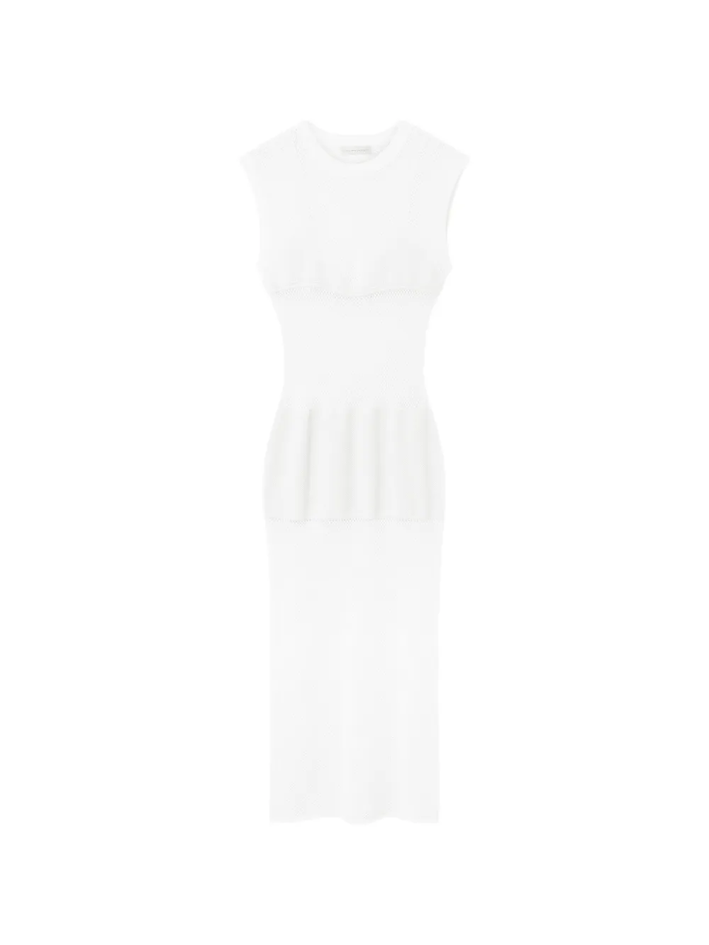 Stella McCartney mesh-knit sleeveless midi dress - Bianco