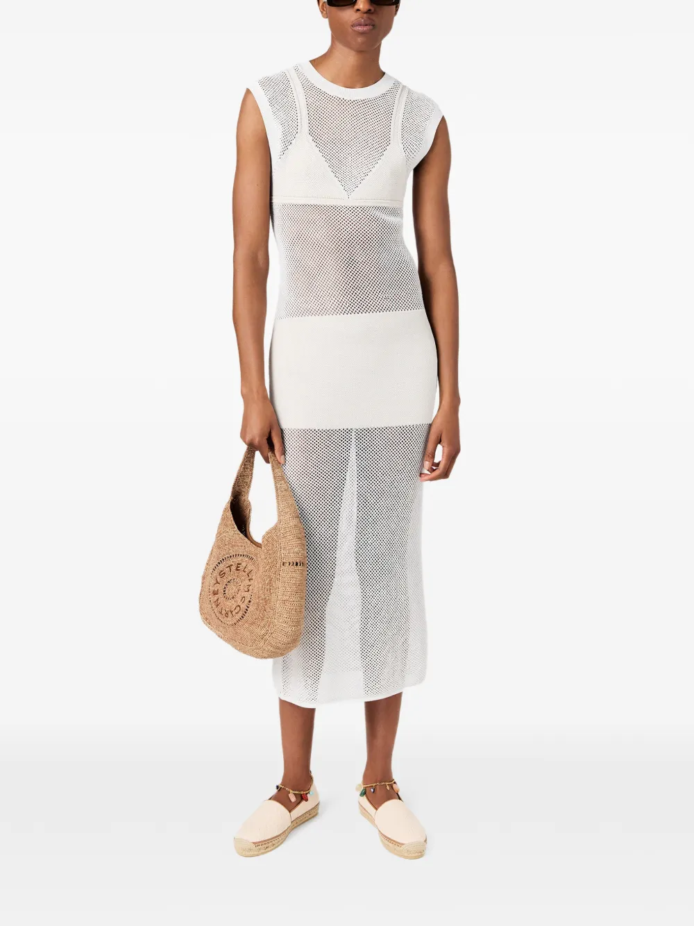 Stella McCartney Doorzichtige gehaakte midi-jurk Wit