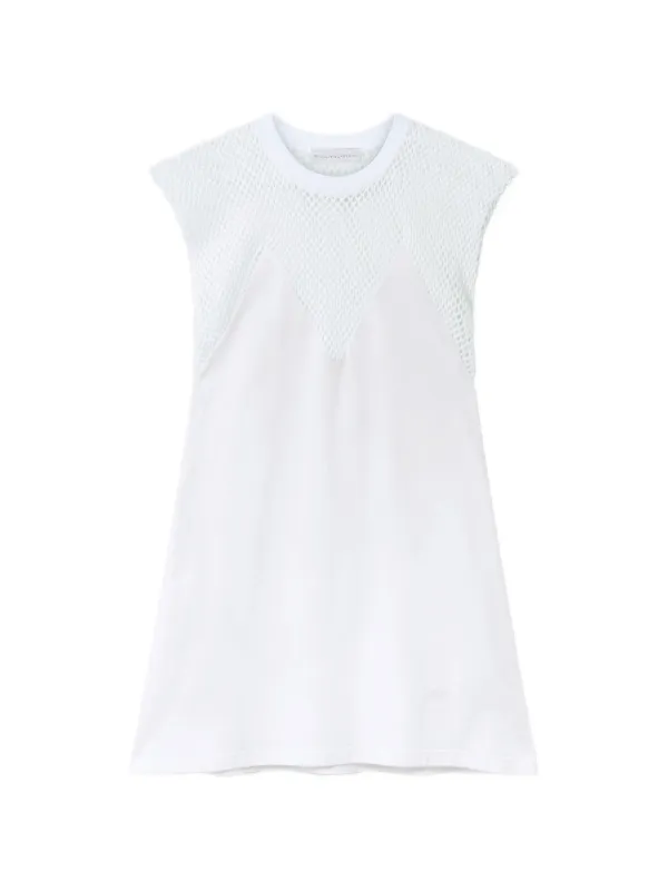 Stella McCartney Net Panel A-line Mini Dress in White