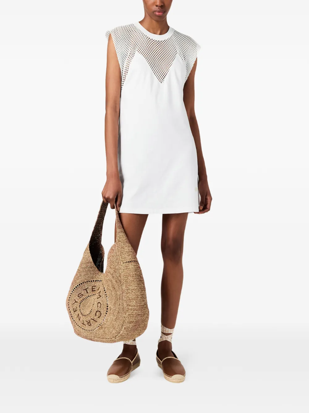 Stella McCartney Mini-jurk met A-lijn en vlak Wit