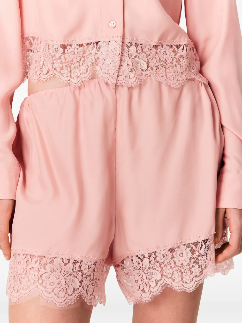 Stella McCartney Shorts met kanten afwerking Roze