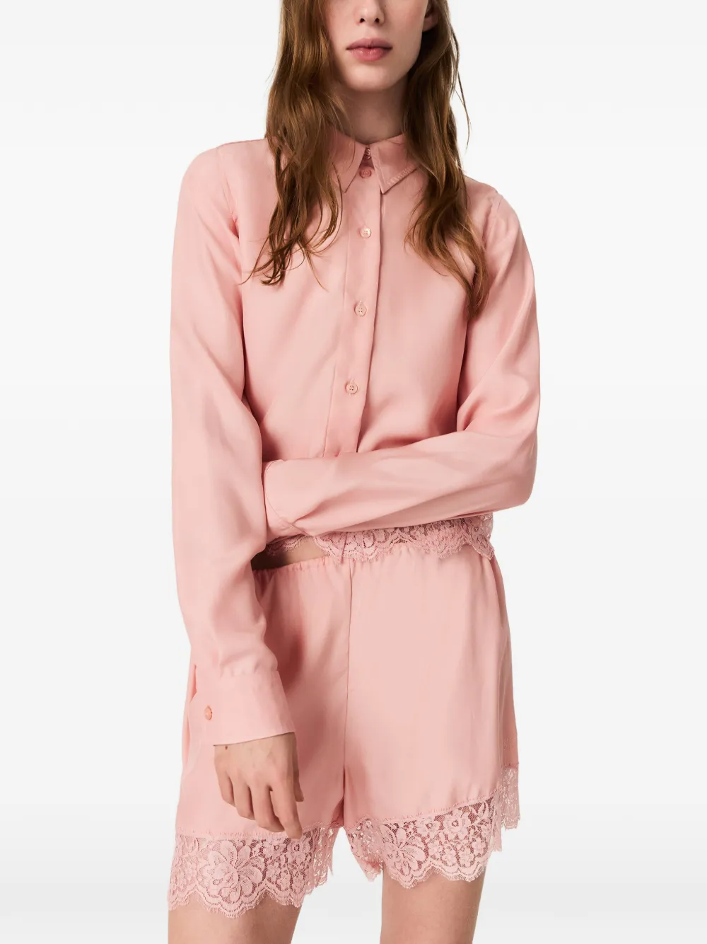 Stella McCartney Shorts met kanten afwerking Roze