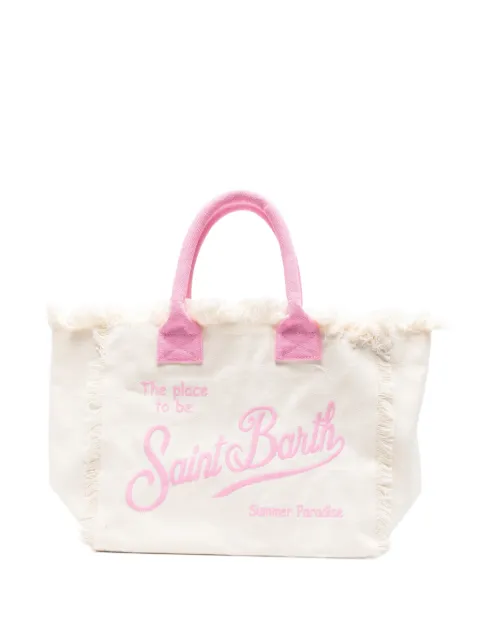MC2 Saint Barth frayed embroidered beach bag