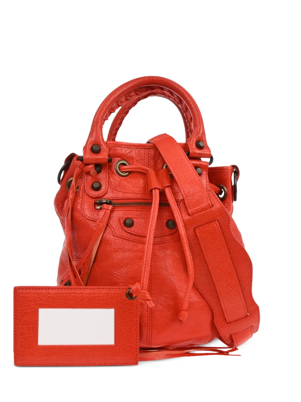 Balenciaga Pre-Owned mini Classic Pompon bucket bag - Rosso