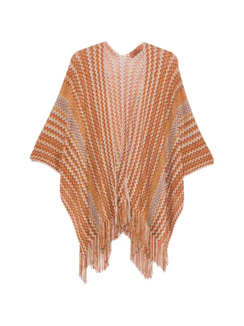Missoni poncho con dobladillo de flecos