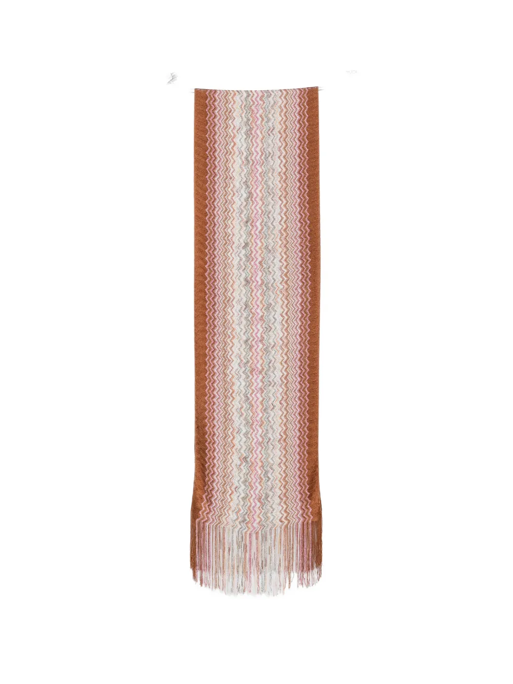 Missoni zigzag fringed scarf - Braun