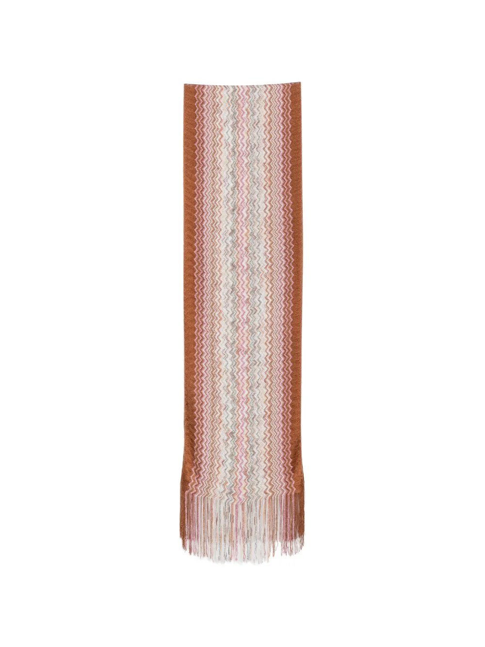 Missoni zigzag fringed scarf - Braun