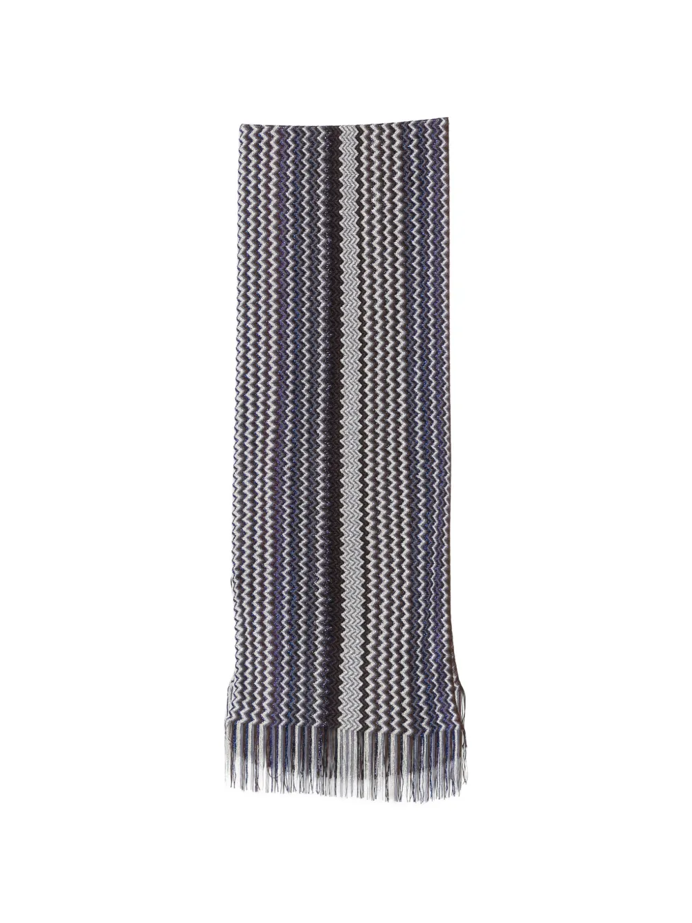 Missoni zigzag-knit fringed scarf - Braun