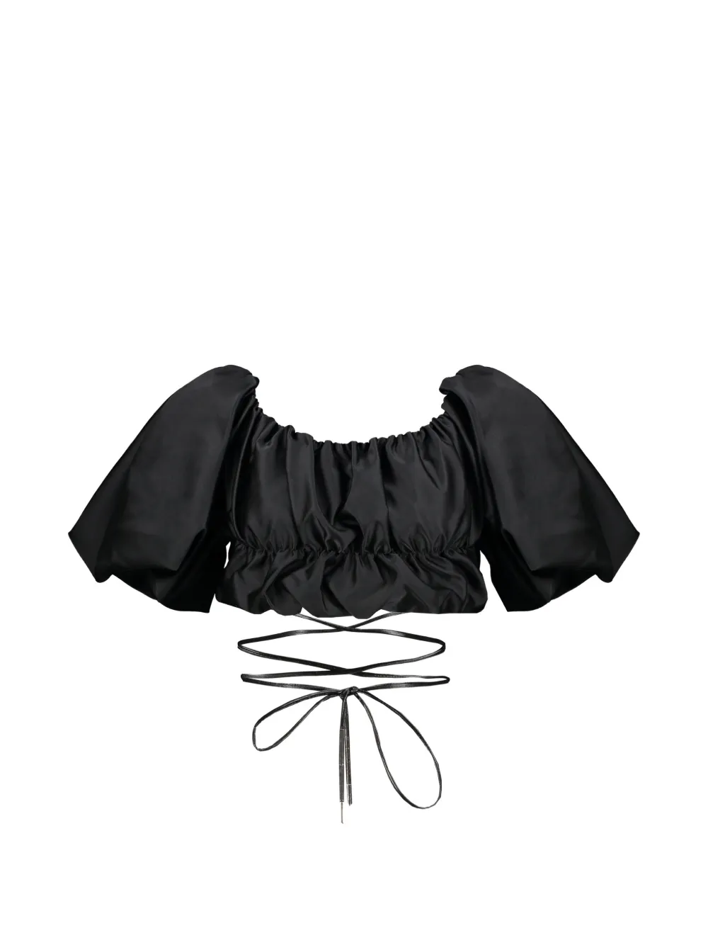 Ellery lace-up crop blouse - Nero