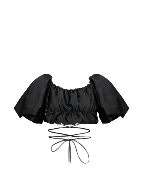 Ellery lace-up crop blouse