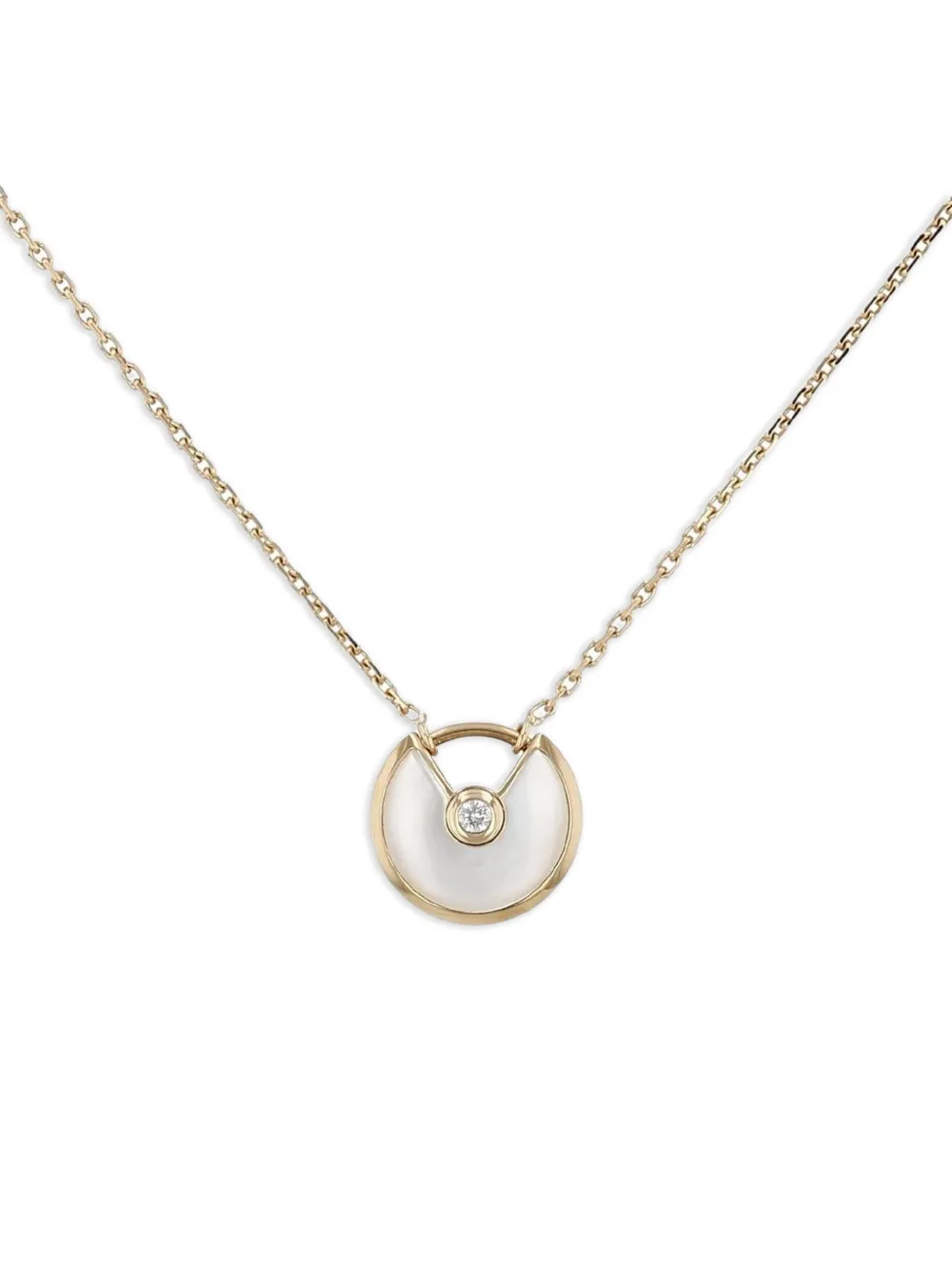 Cartier 2010 Amulette mother-of-pearl and diamond necklace - Gold