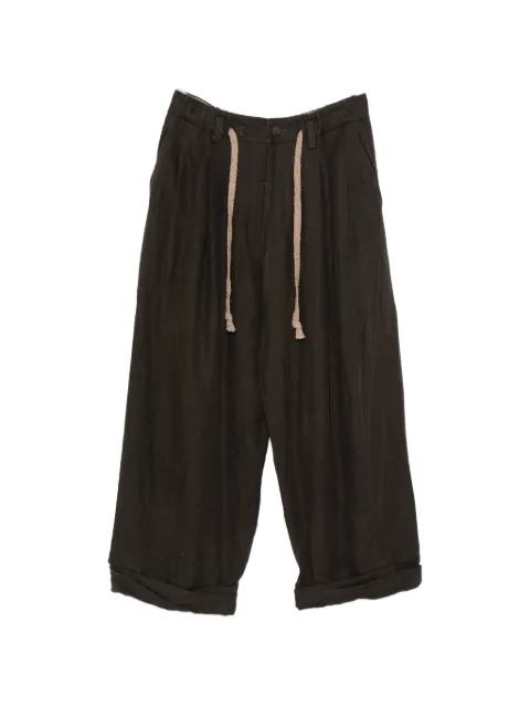 Ziggy Chen drawstring pleated trousers